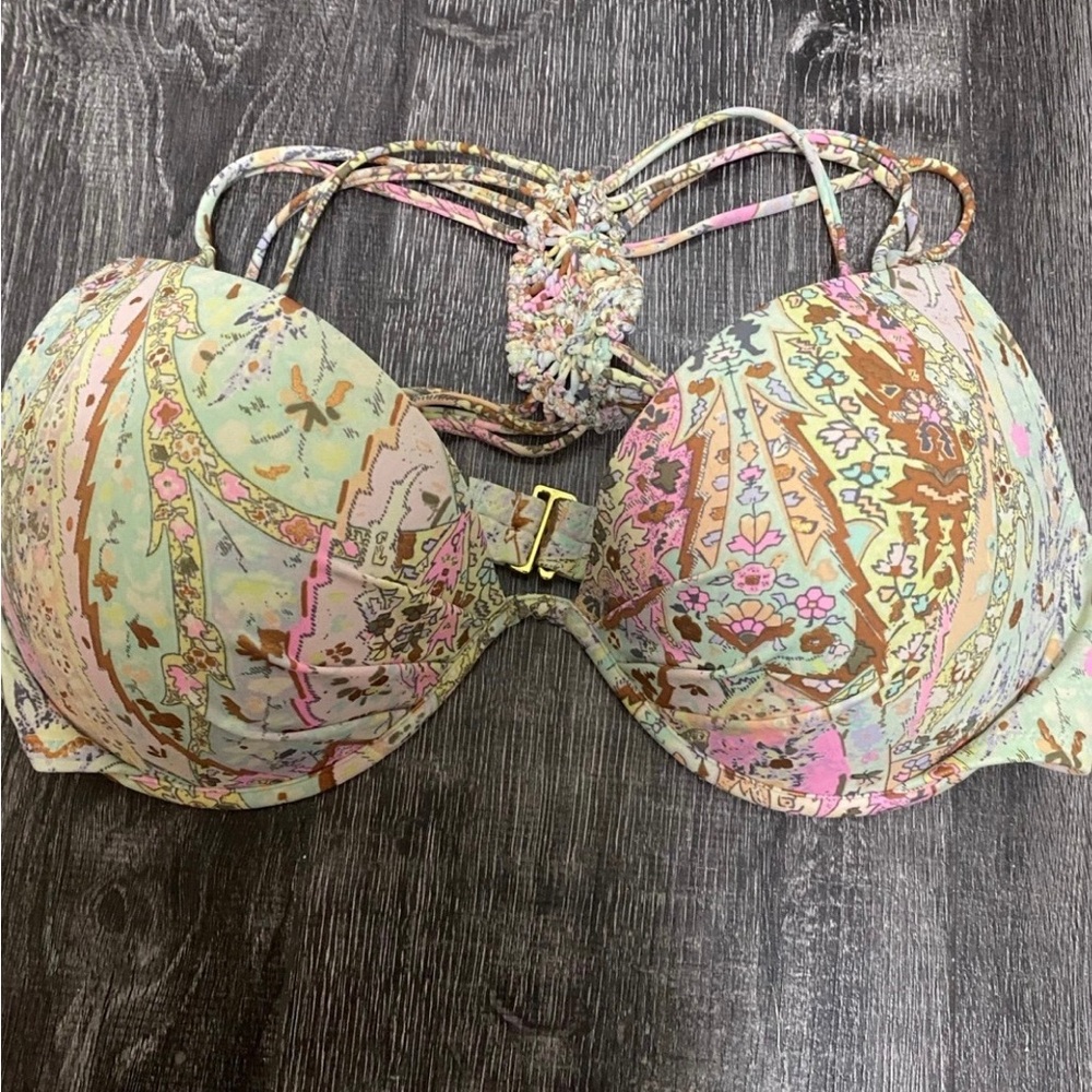 Victoria's Secret Pink and Brown Bikini Swimwear
